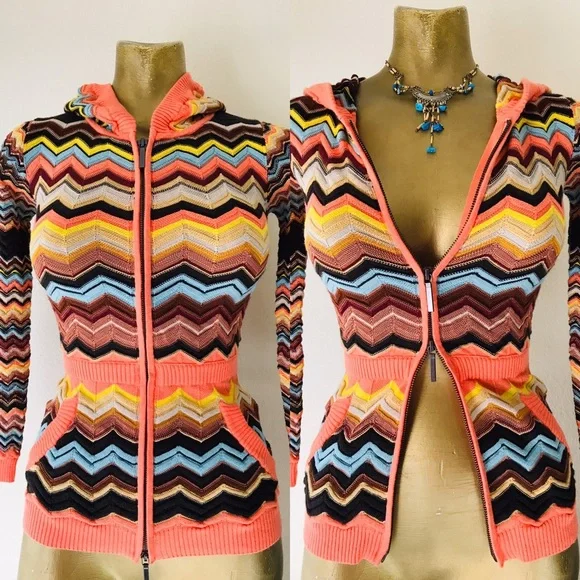 MISSONI for Target NWOT Girl’s SPACEKNIT Hoodie Cardigan Sweater S - Picture 3 of 6